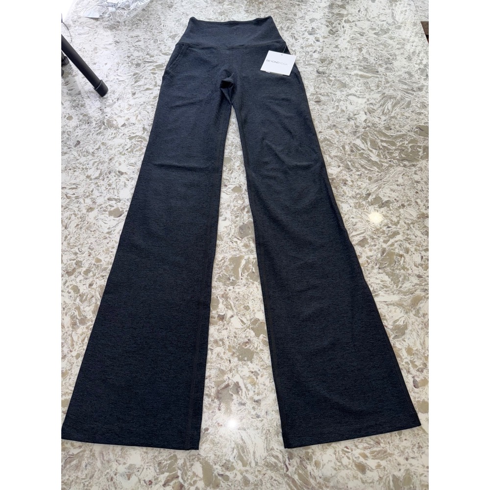 Beyond Yoga Spacedye Black High Waist Bootcut Pants Size xS NWT $118